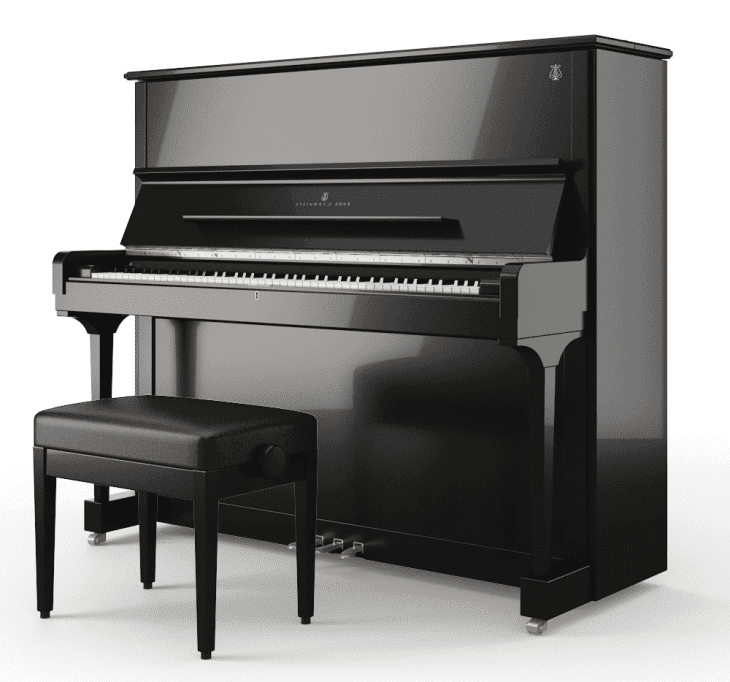 Das K-132, das einzige Klavier, das derzeit von Steinway gebaut wird.