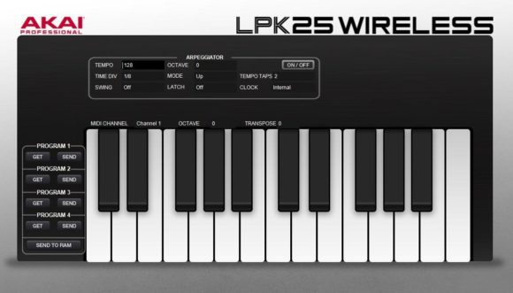 Software Editor des AKAI LPK25 Wireless
